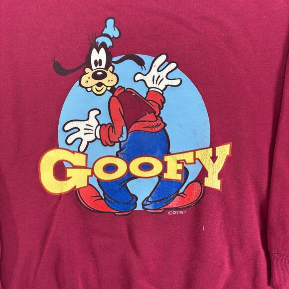 Vintage 90s Disney Goofy Crewneck Cartoon Pullover Hanes Sweatshirt Men's Large - Picture 2 of 9